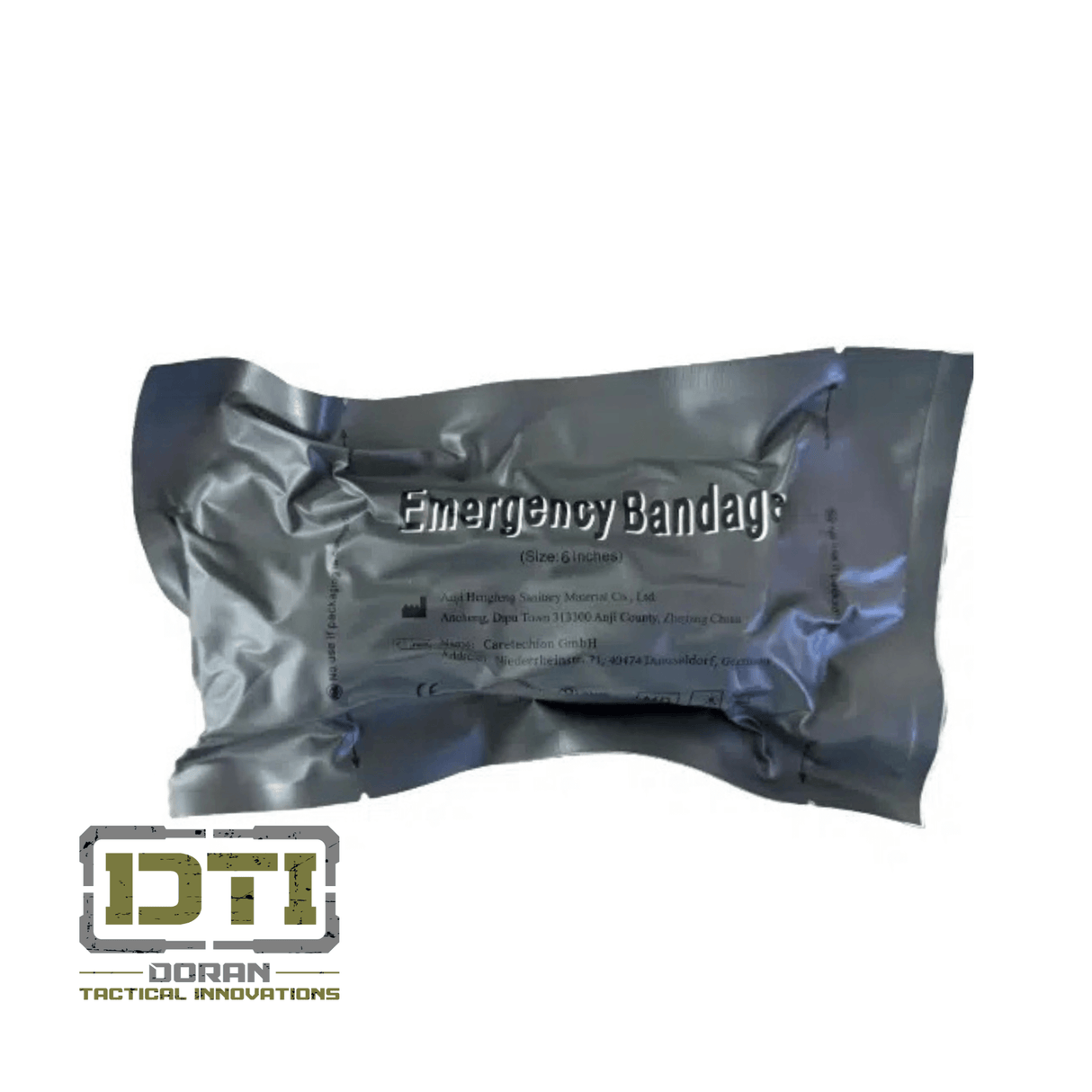 Emergency bandage from Doran Tactical Innovations for trauma care in high-stakes environments.