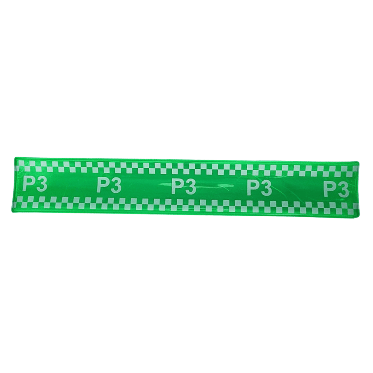 NHS Ten Second Triage slap band in green, featuring 'P3' markings for quick medical triage in emergencies.
