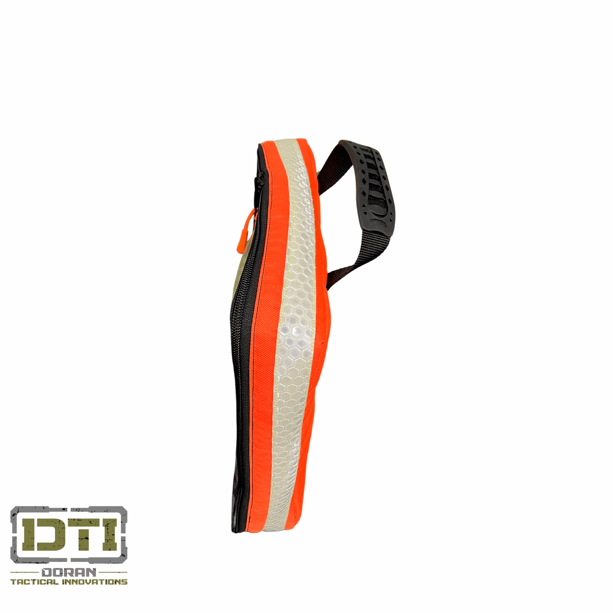Enhanced TST MCI Triage System pouch in bright orange with reflective strip, designed for emergency use.